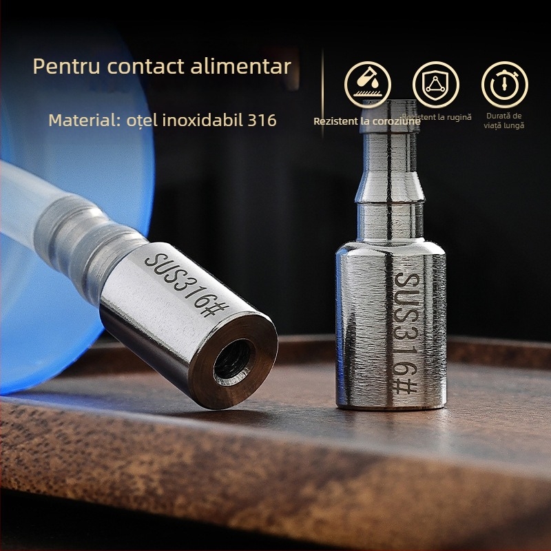Oțel inoxidabil 316, cap conic, conductă de aspirație pentru intrarea apei, furtun de aspirație din silicon, accesorii pentru set de ceai