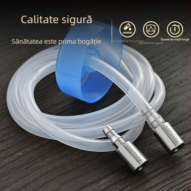 Oțel inoxidabil 316, cap conic, conductă de aspirație pentru intrarea apei, furtun de aspirație din silicon, accesorii pentru set de ceai
