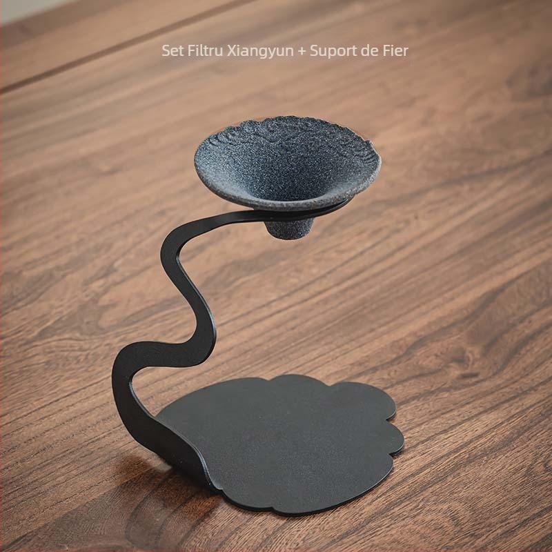 Filtru de ceai din ceramică microporoasă, cu design în nori și separator ceai-apă, pentru prepararea ceaiului din mandarin verde mic