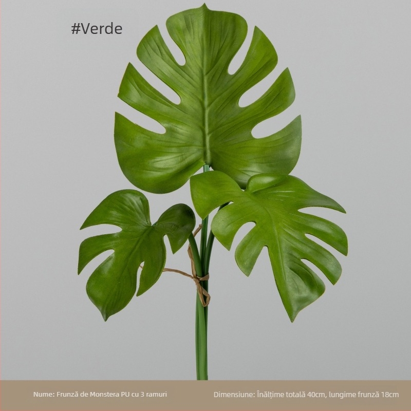 Frunze artificiale Monstera pentru decor acasă, plante verzi Monstera, materiale pentru aranjamente florale, frunze Monstera în formă de buchet