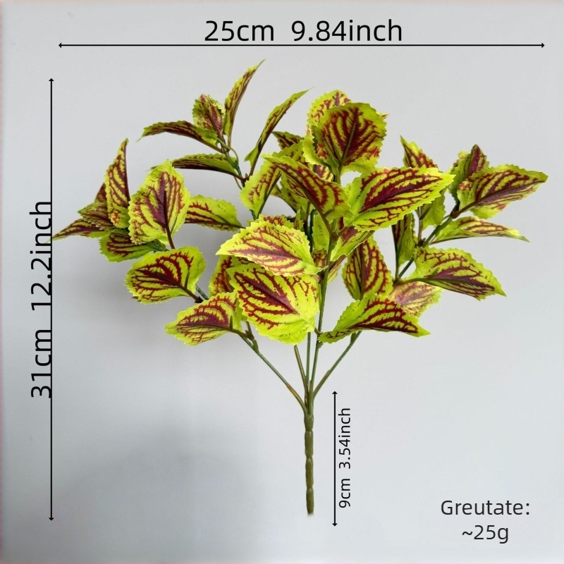Plantă artificială cu frunze purpurii de perilla și frunză verde, floare de mătase, decor de perete de fundal, 30–100 cm