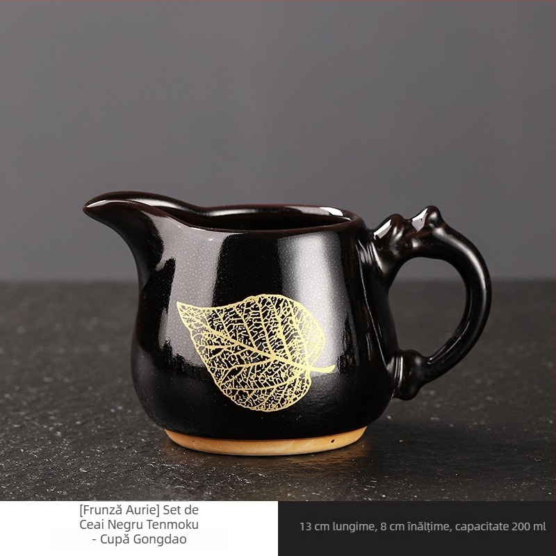 Gongdao Cup Tenmoku negru – ceașcă ceramică unică pentru seturi de ceai Kung Fu, uz casnic și comercial