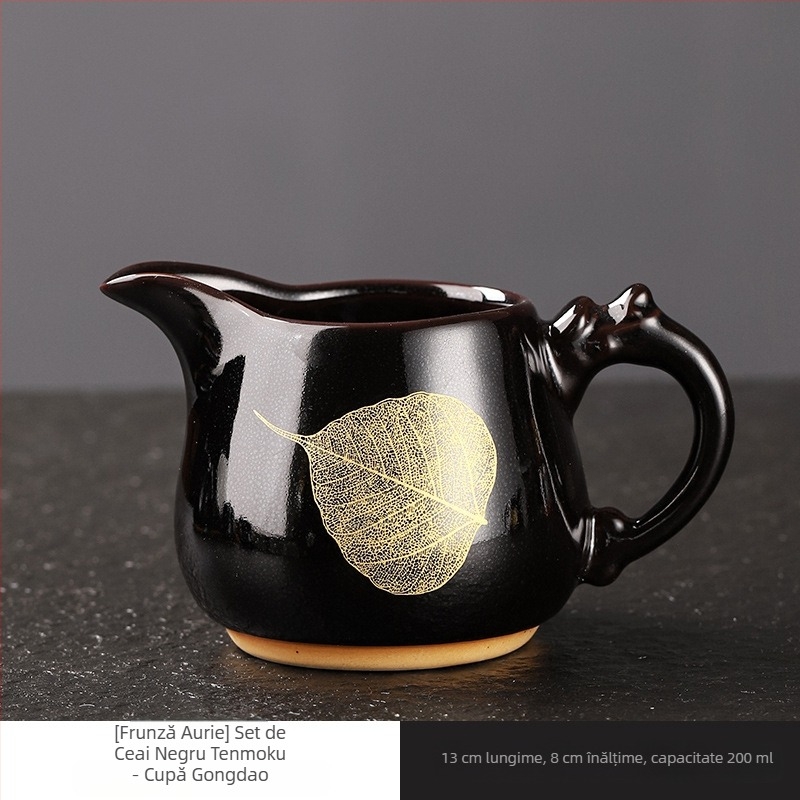 Gongdao Cup Tenmoku negru – ceașcă ceramică unică pentru seturi de ceai Kung Fu, uz casnic și comercial