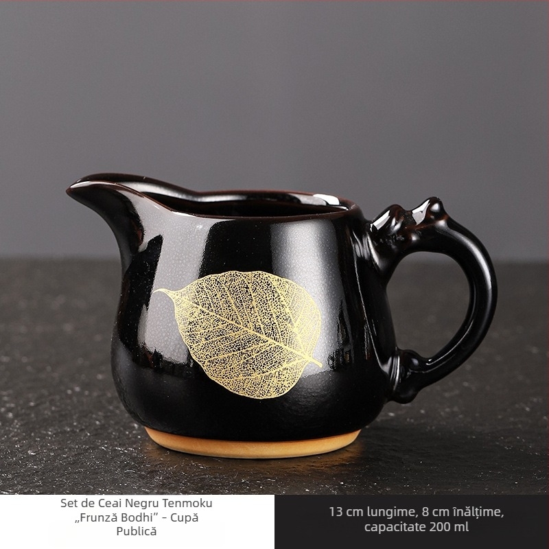 Gongdao Cup Tenmoku negru – ceașcă ceramică unică pentru seturi de ceai Kung Fu, uz casnic și comercial