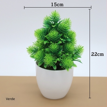 Plantă artificială miniaturală în ghiveci din plastic pentru decor de birou, arbore decorativ/bonsai