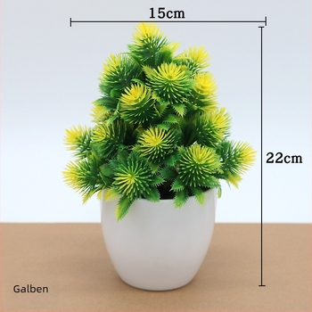Plantă artificială miniaturală în ghiveci din plastic pentru decor de birou, arbore decorativ/bonsai