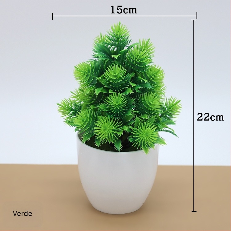 Plantă artificială miniaturală în ghiveci din plastic pentru decor de birou, arbore decorativ/bonsai