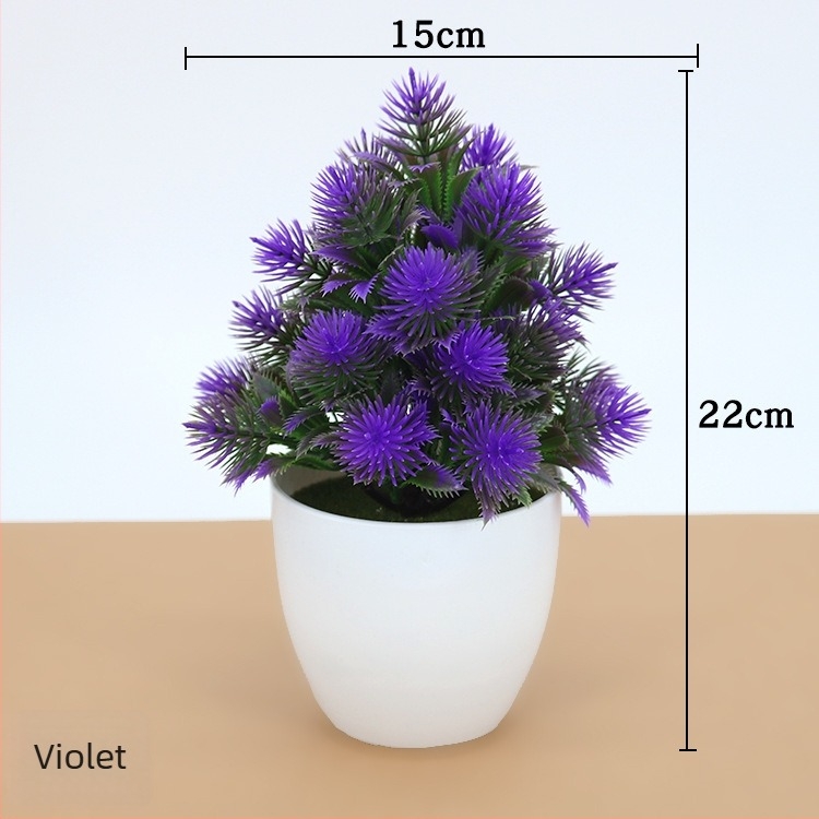 Plantă artificială miniaturală în ghiveci din plastic pentru decor de birou, arbore decorativ/bonsai