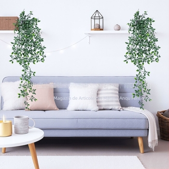 Plantă agățată artificială cu frunze de eucalipt, decor pentru interior și exterior