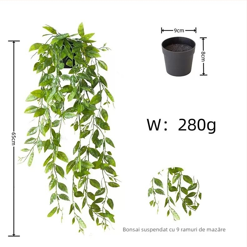 Plantă agățată artificială cu frunze de eucalipt, decor pentru interior și exterior