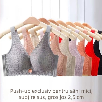 Aifang 9867 Sutien fără sârmă, cupă modelată pentru sâni mici, confortabil, închidere cu patru rânduri de cârlige, femei