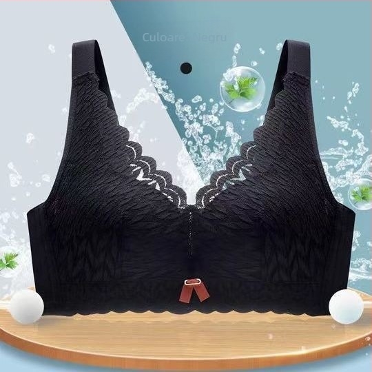 Aifang 9867 Sutien fără sârmă, cupă modelată pentru sâni mici, confortabil, închidere cu patru rânduri de cârlige, femei
