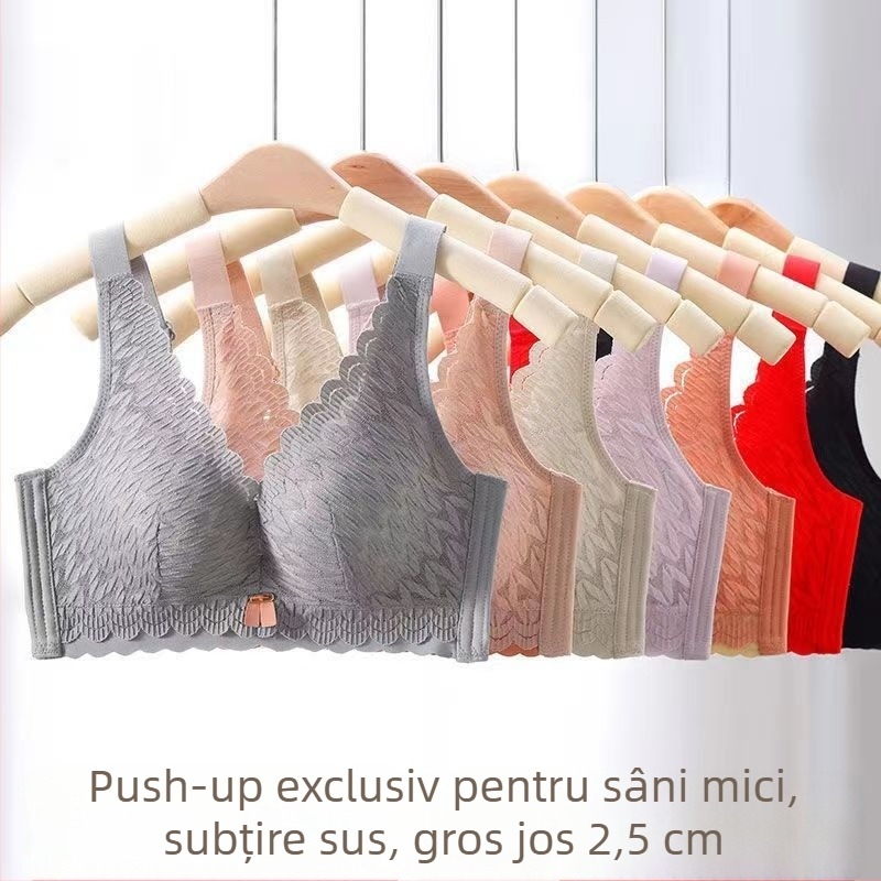 Aifang 9867 Sutien fără sârmă, cupă modelată pentru sâni mici, confortabil, închidere cu patru rânduri de cârlige, femei