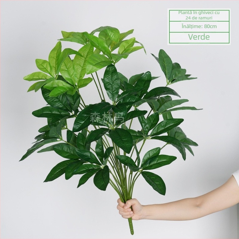 Arborele banilor artificial cu frunze realiste, plantă decorativă verde în ghiveci