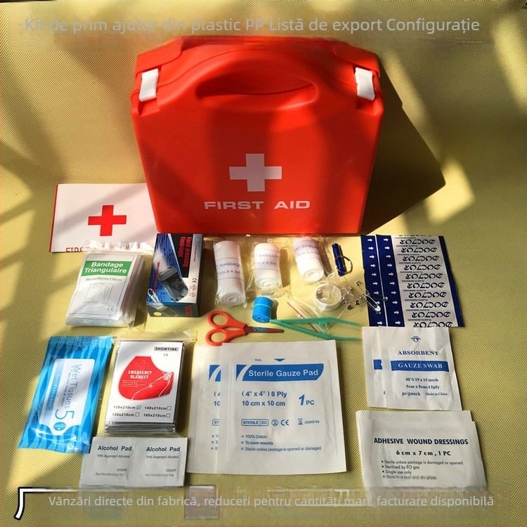 Kit plastic de prim ajutor pentru casă și școală – cutie de depozitare pentru urgențe medicale în familie