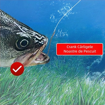 Set de 40 cârlige curb cu vârfuri ascuțite, cârlig dublu, fir scurt anti-nod, legat manual pentru tracțiune puternică