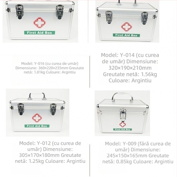 Trusă medicală cu lacăt din aliaj de aluminiu, cu compartimente duble