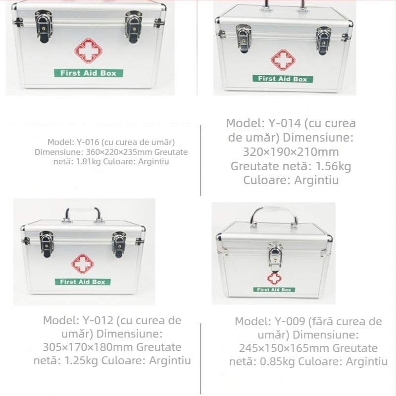 Trusă medicală cu lacăt din aliaj de aluminiu, cu compartimente duble