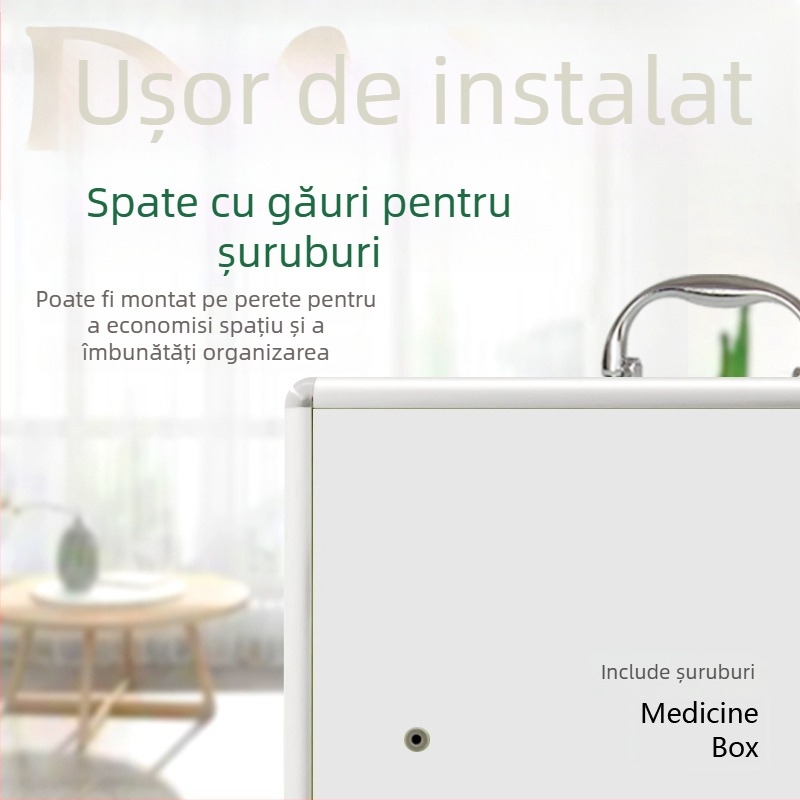 Kit medical portabil cu opțiune de montare pe perete — dulap de medicamente pentru casă din aliaj de aluminiu