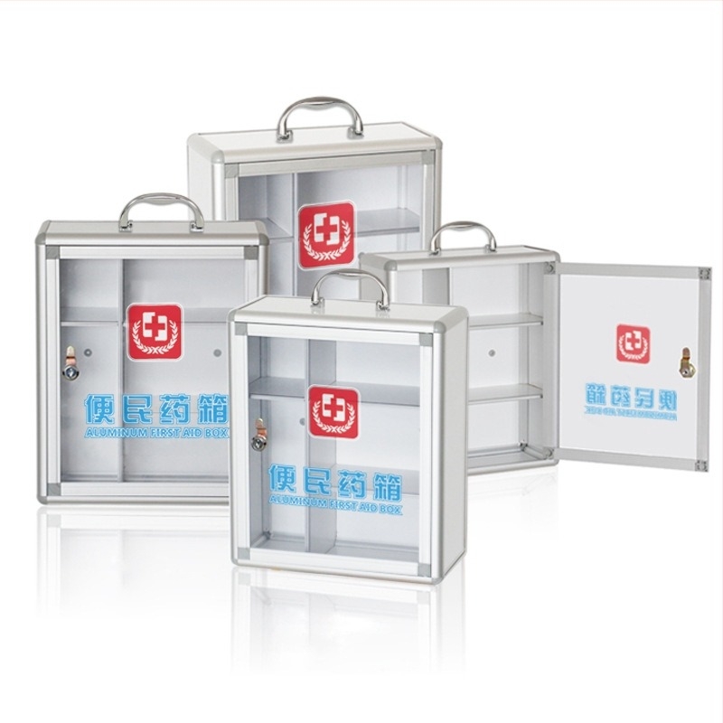 Kit medical portabil cu opțiune de montare pe perete — dulap de medicamente pentru casă din aliaj de aluminiu