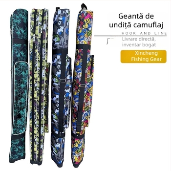 Geantă colorată pentru undițe de pescuit, 1,25 m, husă dură cu strat simplu și strat dublu