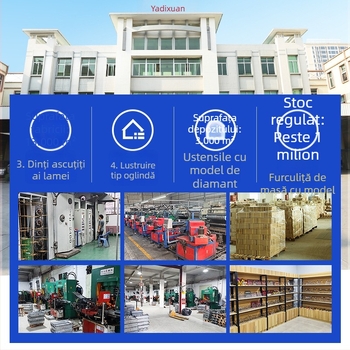 Set tacâmuri din oțel inoxidabil, cuțit de steak, furculiță și lingură, cu mâner în formă de diamant, pentru uz casnic și în hoteluri