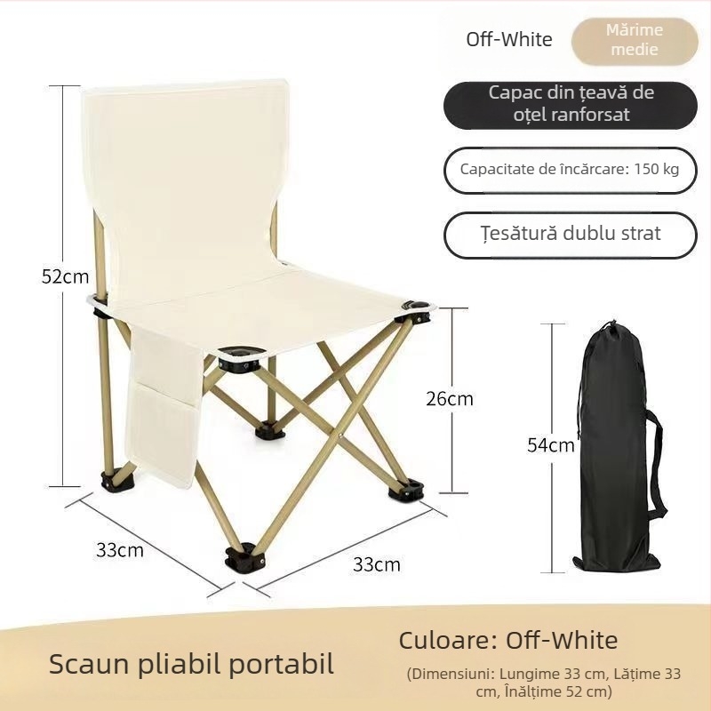 Scaun pliabil de camping exterior pentru schițe, relaxare la malul mării și pescuit pe plajă