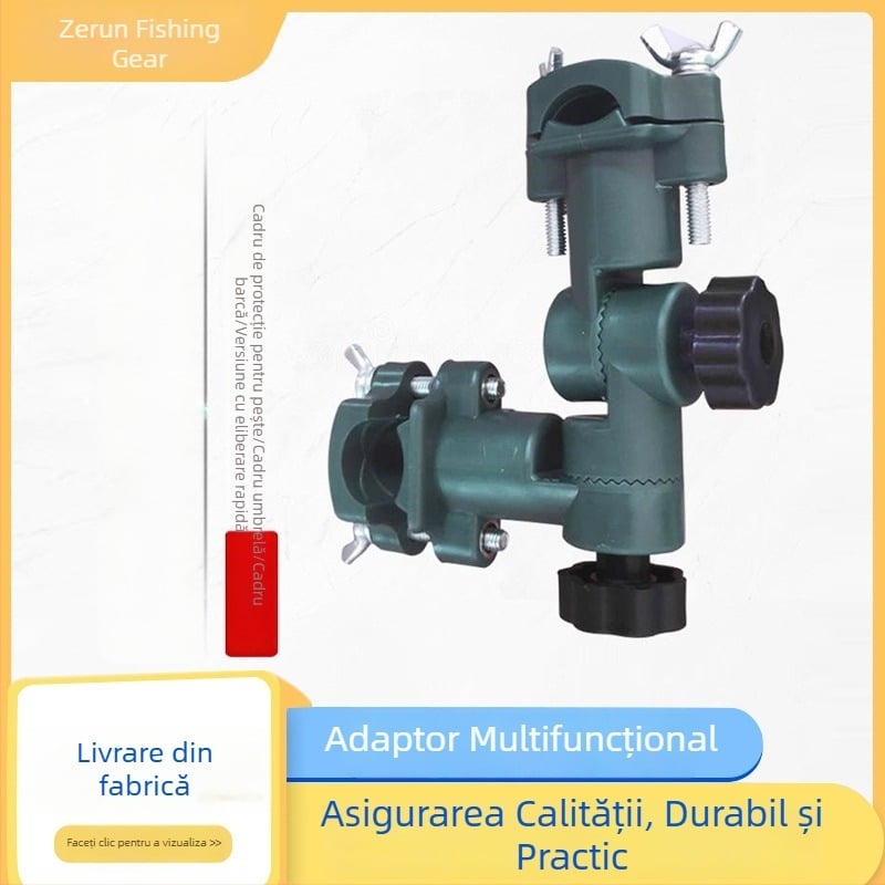Set multifuncțional pentru pescuit cu umbrelă, scaun, conector universal, suport pentru undițe și tavă pentru momeli