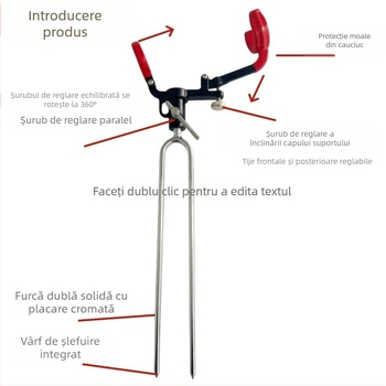 Suport pentru undițe din aliaj de aluminiu, dual pentru pescuit manual și în larg, bază înfigată în sol cu cap rotativ, pliabil