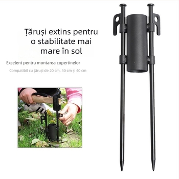 Clema de fixare pentru țeava umbrei exterioare, pentru cort de camping și umbrelă de pescuit, clemă pentru țăruși și suport pentru tijă de cort