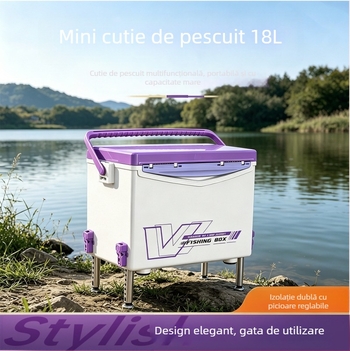 Set cutie de pescuit 18L, mini, cu bază reglabilă pe patru picioare
