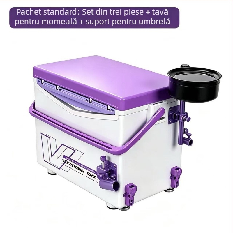Set cutie de pescuit 18L, mini, cu bază reglabilă pe patru picioare