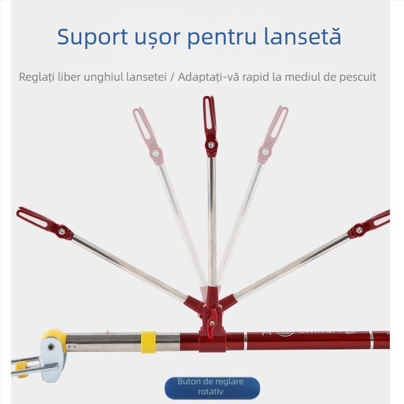 Suport din carbon ultra-ușor pentru cutie și scaun de pescuit, bază de fixare pe sol, suport telescopic pentru bețe, utilizare duală