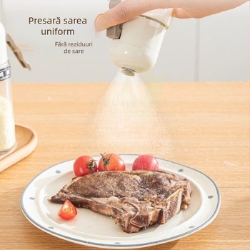 Recipient hexagonal din sticlă pentru condimente, cu dozator precis de sare și protecție împotriva umezelii
