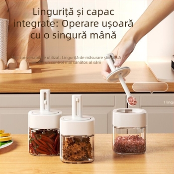 Set de sticle de condimente din sticlă pentru bucătărie, recipiente sigilate, borcan pentru sare, anti-miros, stil în trend național