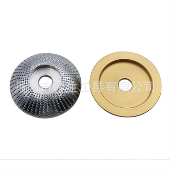 Disc cu țepi pentru polizor unghiular, oțel carbon, gaură 16 mm, suprafață arcuită aurie, pentru prelucrarea lemnului
