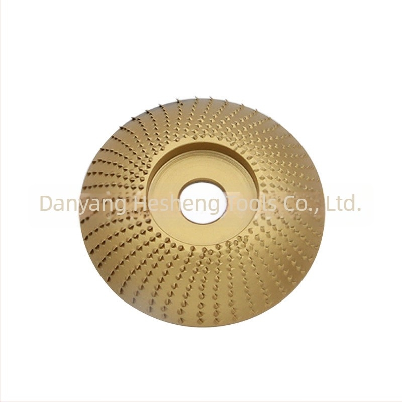 Disc cu țepi pentru polizor unghiular, oțel carbon, gaură 16 mm, suprafață arcuită aurie, pentru prelucrarea lemnului