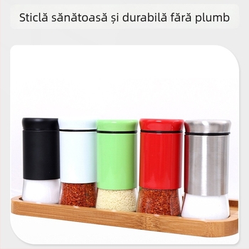 Sticlă de condimente din sticlă cu găuri, 150 ml, portabilă pentru grătar în aer liber și uz casnic