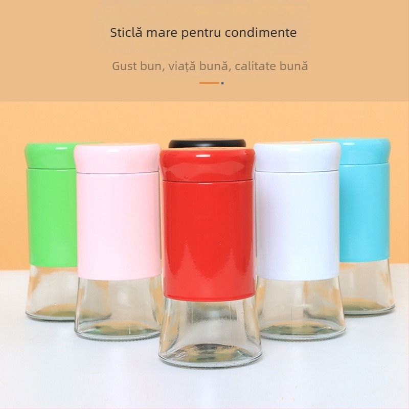 Sticlă de condimente din sticlă cu găuri, 150 ml, portabilă pentru grătar în aer liber și uz casnic