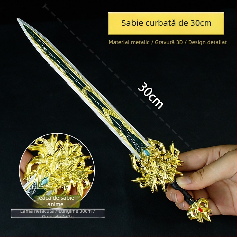 Model metal din aliaj, sabie Luanfei, 30 cm – piesă de colecție neascuțită