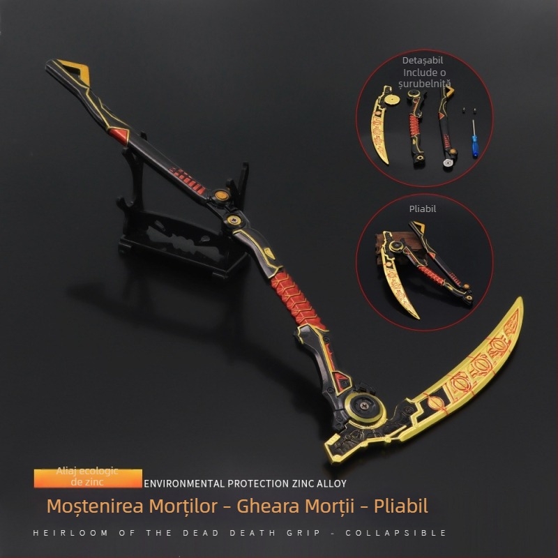 Model APEX Legends Revenant Death Grip Scythe, pliabil și demontabil, din aliaj