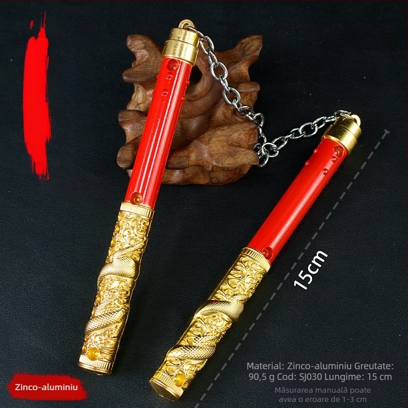 Peace JY Shenlong 15 cm nunchaku din aliaj – model de armă, ornament metalic