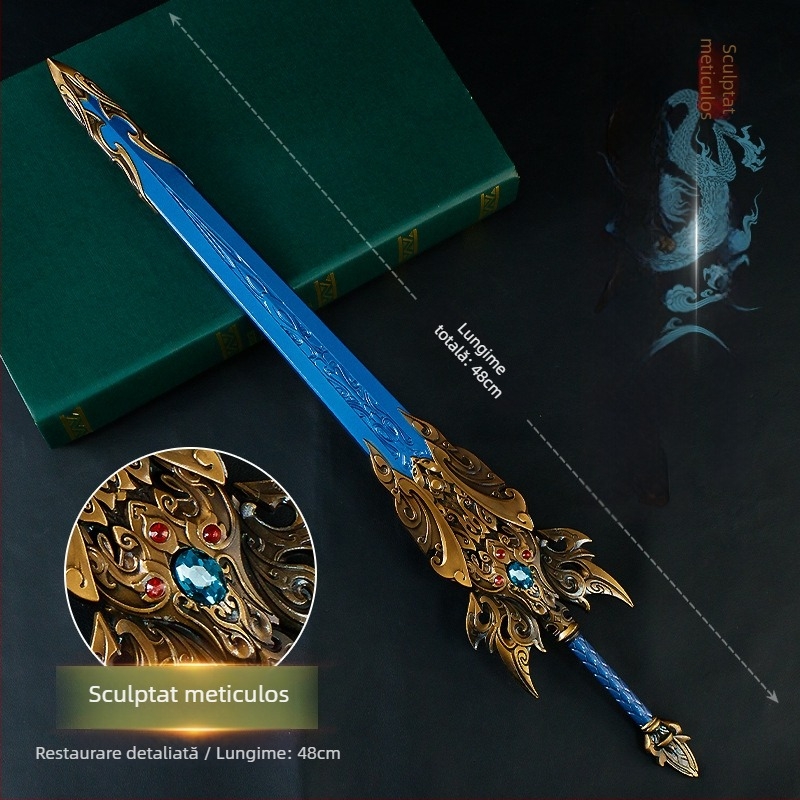 Sabie Yitian cu teacă, metalică, 48 cm – decor pentru anime și jocuri