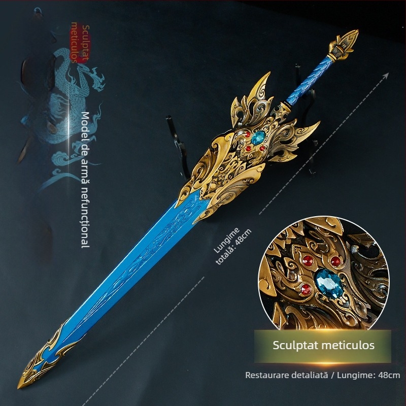 Sabie Yitian cu teacă, metalică, 48 cm – decor pentru anime și jocuri