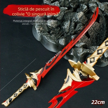 Model de armă pentru joc, 22 cm, ornament din aliaj de zinc – sabie neascuțită
