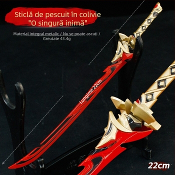 Model de armă pentru joc, 22 cm, ornament din aliaj de zinc – sabie neascuțită