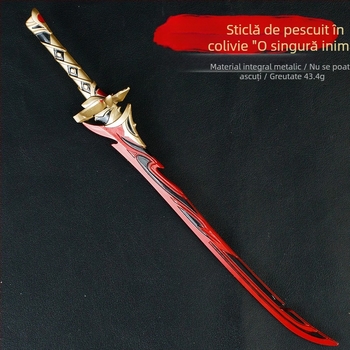 Model de armă pentru joc, 22 cm, ornament din aliaj de zinc – sabie neascuțită