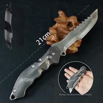 Dark Zone T-Force 21 cm lamă pliabilă de teren, model metalic de armă, decor, recuzită, neascutită