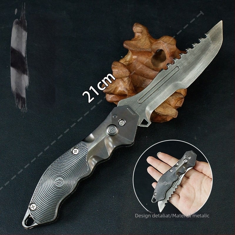 Dark Zone T-Force 21 cm lamă pliabilă de teren, model metalic de armă, decor, recuzită, neascutită