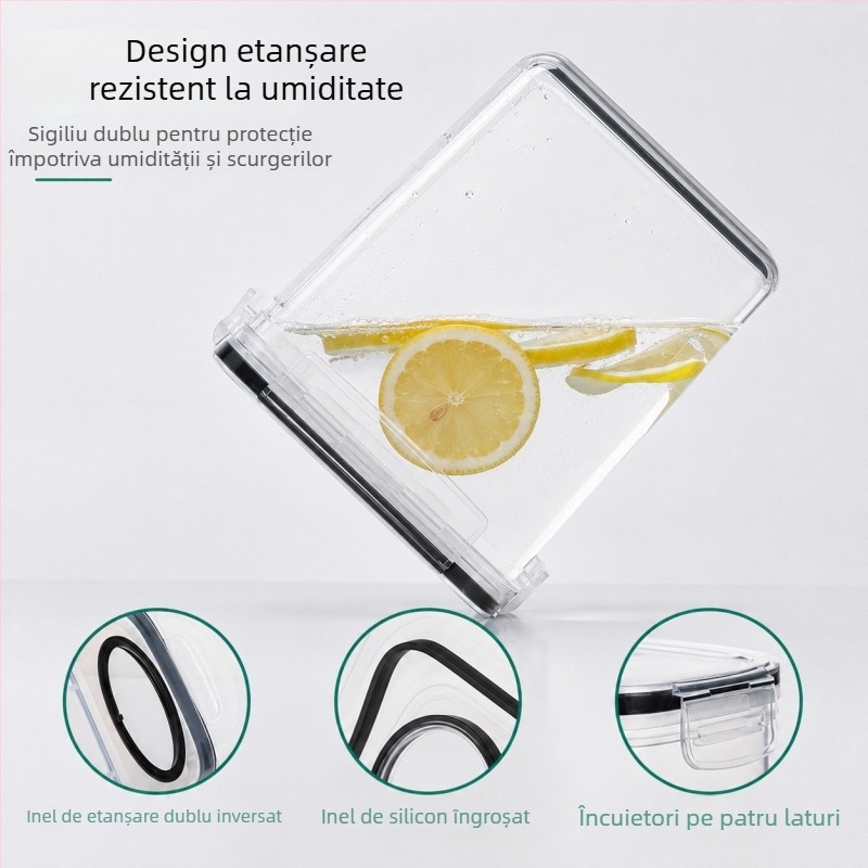 Recipient etanș din PP pentru cereale, 2,5–4 L, recipient transparent de bucătărie pentru depozitare a alimentelor